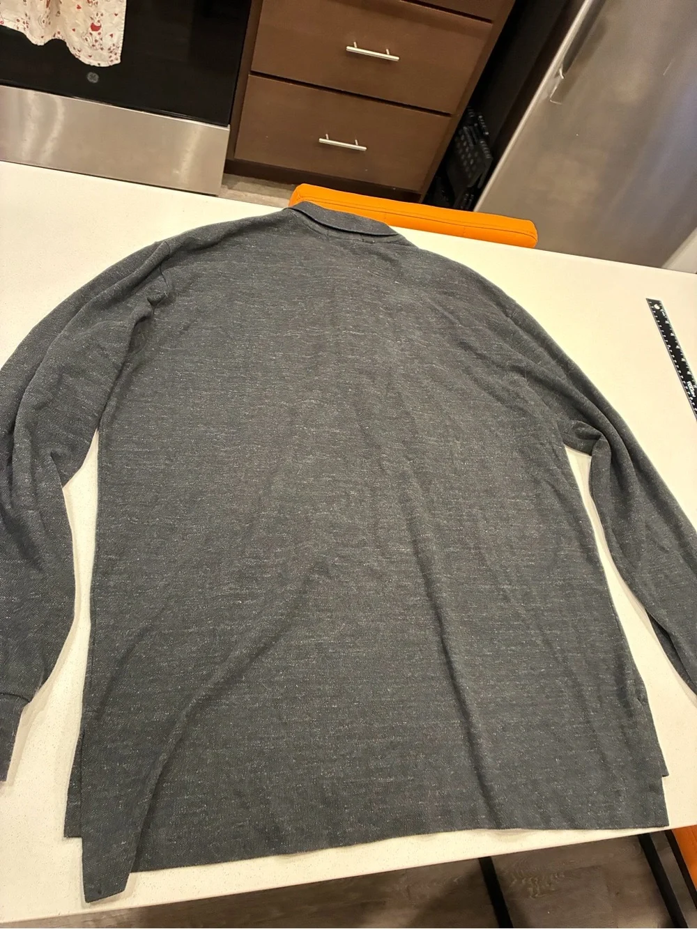 Polo by Ralph Lauren Charcoal Heather Long-Sleeve Polo with Purple Pony